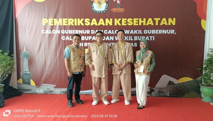 Pasangan AJP-James Tuntaskan Pemeriksaan Kesehatan Usai Daftar ke KPU Konsel