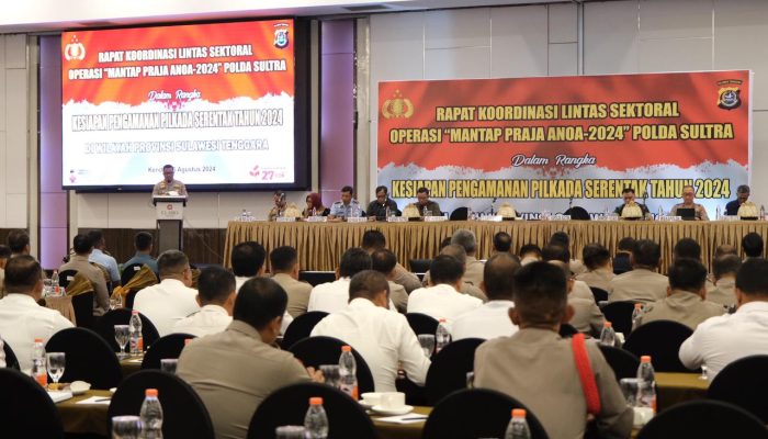 Rakor Lintas Sektoral Operasi Mantap Praja Anoa Polda Sultra Wujudkan Kamtibmas Jelang Pilkada 2024