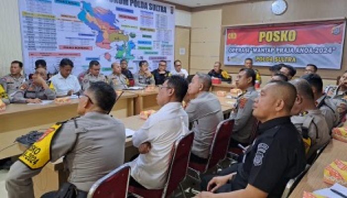 Anev Mingguan Evaluasi Operasi Mantap Praja Anoa 2024 di Polda Sultra