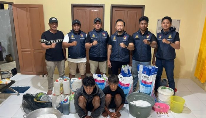 Subdit Gakkum Ditpolairud Polda Sultra Tangkap Dua Nelayan Peracik Handak Asal Kolaka