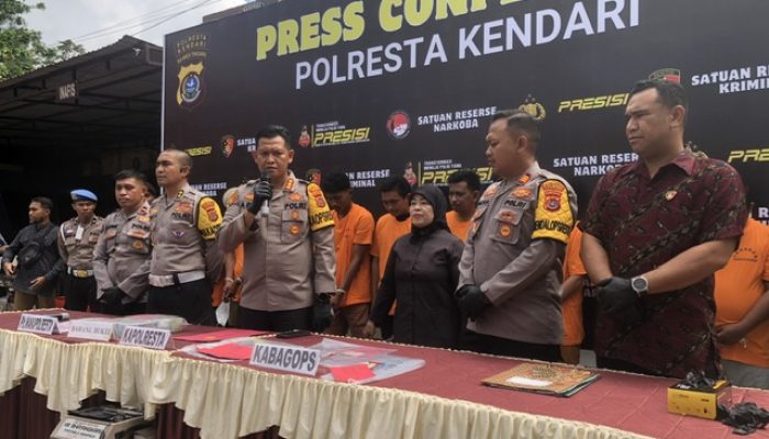 Polresta Kendari Tangkap 10 Tersangka dari 9 Kasus Kriminal