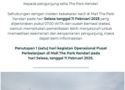 Mall The Park Kendari Ditutup Sementara Usai Alami Kebakaran 