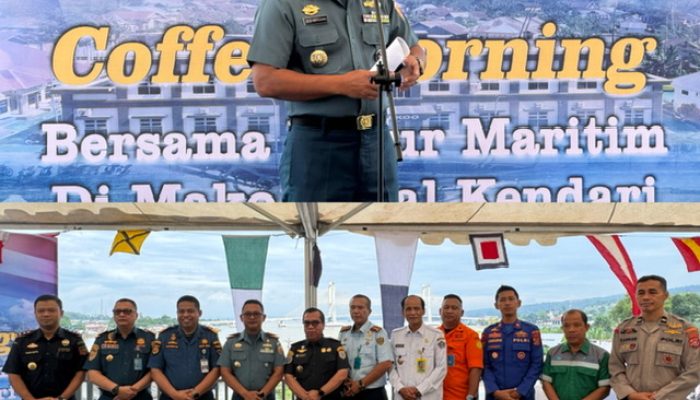 Perkuat Kolaborasi Maritim, Lanal Kendari Gelar Coffee Morning Bersama Mitra Strategis