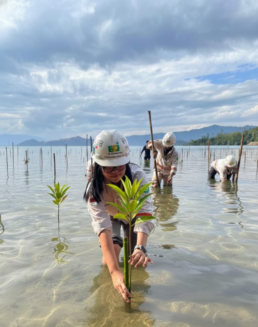 PT Bumi Sentosa Jaya (BSJ) menanam 1.000 bibit mangrove