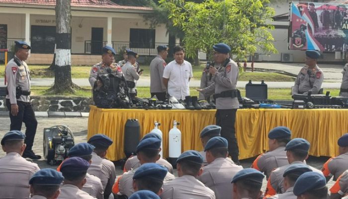 Brimob Polda Sultra Cek Kesiapan Personel dan Alsus