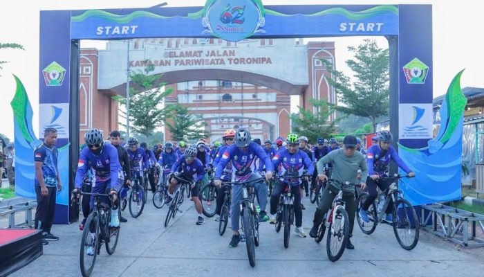 Gubernur Sultra Lepas Gowes HUT ke-62, Kampanyekan Hidup Sehat dan Hemat BBM di Jalur Wisata Pesisir