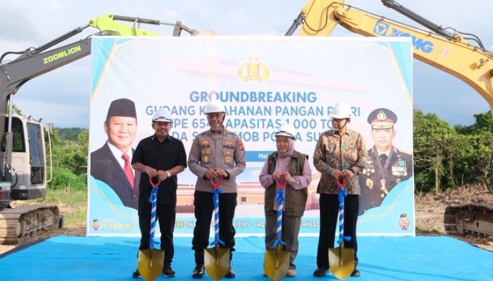 Ground Breaking Gudang Ketahanan Pangan Polri Tipe 654 Kapasitas 1.000 Ton di Satbrimob Polda Sultra, Dukung Program Nasional Ketahanan Pangan