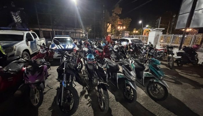 Ditlantas Polda Sultra Amankan Puluhan Kendaraan Knalpot Brong
