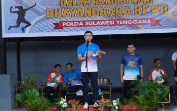 Kapolda Sultra Resmi Buka Turnamen Bulutangkis Dalam Rangka Hari Bhayangkara ke-80