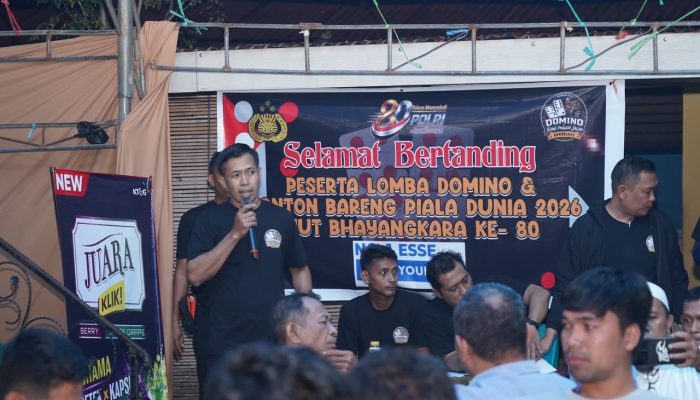 Polsek Ranomeeto Gelar Lomba Domino hingga Nobar Piala Dunia bersama Warga