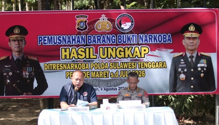 Polda Sultra Musnahkan 5,4 Kg Narkotika, Selamatkan 54 Ribu Jiwa