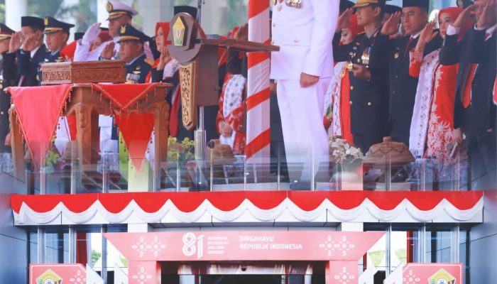 ‎Gubernur ASR Inspektur Upacara HUT ke-81 RI, Wagub Hugua Dampingi Menteri KKP di KNMP Sorue