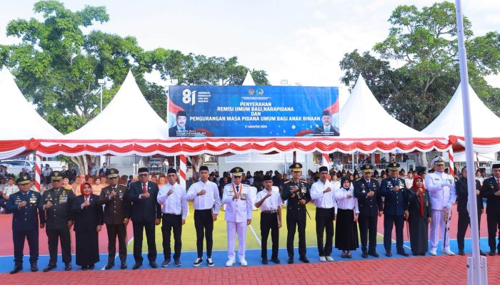 Gubernur Sultra Serahkan Remisi HUT ke-81 RI kepada 1.943 Warga Binaan